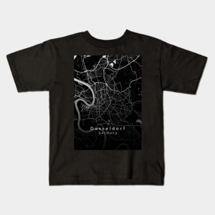 Dusseldorf Germany City Map dark Kids T-Shirt